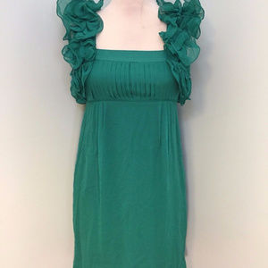 Catherine Malandrino S 4 Teal Green Silk dress